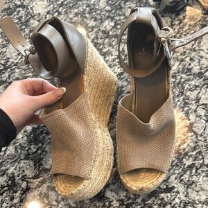 Women's Beige Wedge Sandals